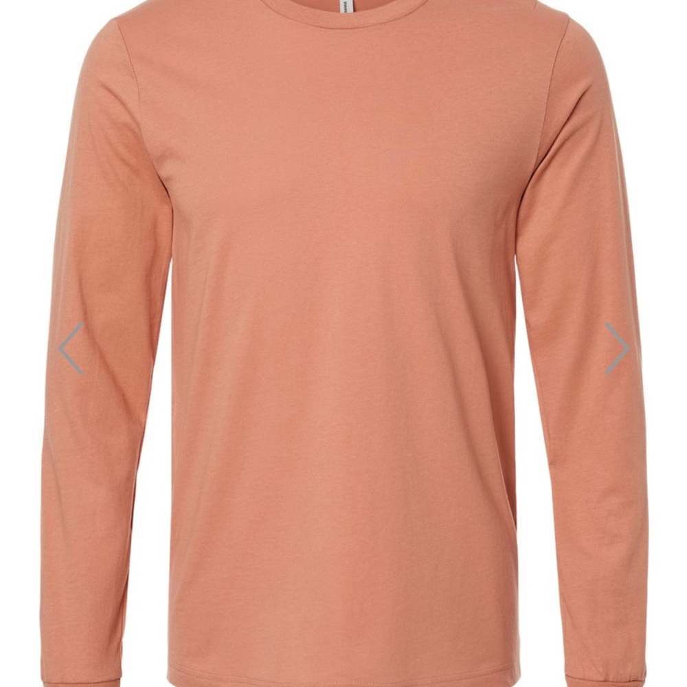 Bella Canvas Terracotta Long Sleeve Shirt Classic Crew Neck